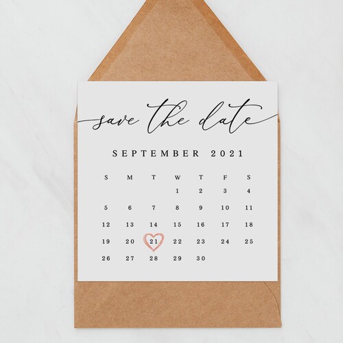 Calendar Save the Date Template Instant Download Edit With Etsy
