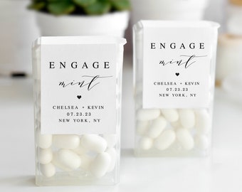 Engage Mints Label Template, Bridal Shower, Wraparound, Favor Sticker, Engagement Party Labels, 100% Editable Text, Instant Download #vmt310