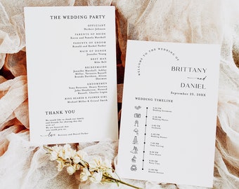 Editable wedding program Editable DIY Wedding program template rustic Template wedding program Ceremony program template editable #f40