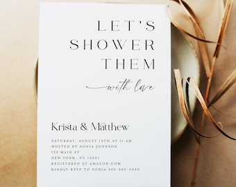 Couples shower invitation template Wedding shower invitation instant download Couples shower template Wedding shower invites printable #f40