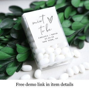 Instant Download Tic Tac Label Template, Mint To Be Wraparound, 100% Editable Text, Printable Favor Sticker, DIY Personalized, Heart #vmt710
