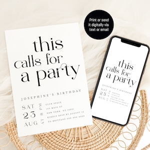 Let's Celebrate Party Invitation, Surprise Party Invite, Special Event Online Invitation, Lets Celebrate This Calls For A Party Invite #f40