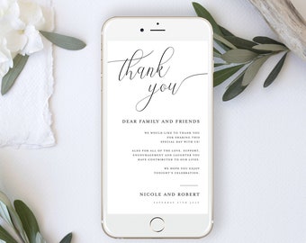 Electronic Thank You Card, Digital Thank You Card Template, Minimalist Phone Thank You Card, Text Message Thank You eCard, Paperless #vmt12