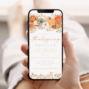 Thanksgiving Potluck Evite, Thanksgiving Potluck Invitation, Thanksgiving Text Message, Thanksgiving Potluck Invite, Fall Invitation #ct88