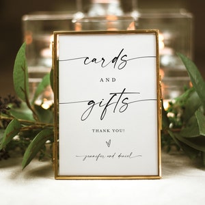 Minimalistische bordsjabloon voor kaarten en geschenken, modern tafelbord huwelijkscadeau, bord vrijgezellenfeest cadeau, bord babyshowerkaarten en cadeaus #f37