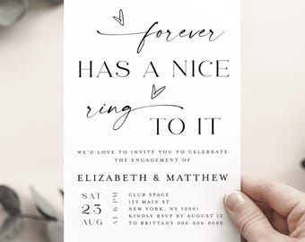 Printable Engagement Party Invitation: Editable Template, 5x7 Custom Invites #f37