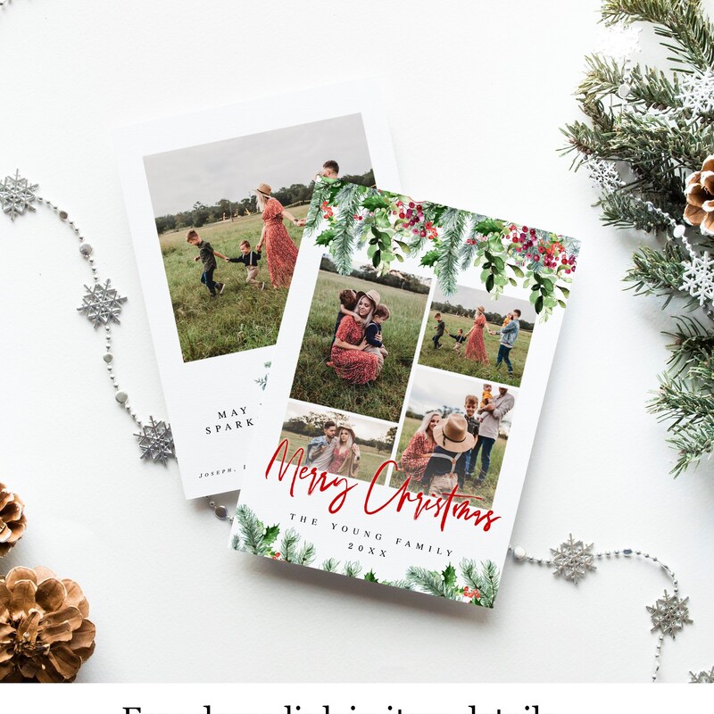 Christmas Card Template Etsy