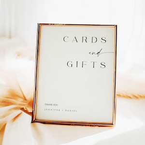 Minimalistische bordsjabloon voor kaarten en geschenken, modern tafelbord huwelijkscadeau, bord vrijgezellenfeest cadeau, bord babyshowerkaarten en cadeaus #f37