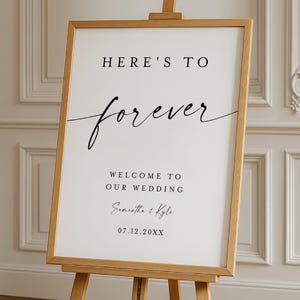 Wedding Welcome Sign Template, Minimalist Welcome To Our Beginning Sign Printable, Welcome To Our Beginning Template, Fully Editable #f37