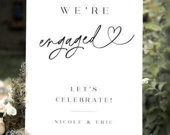 Printed & Shipped They're Engaged Sign, Printed Engagement Party Welcome Sign, Theyre Engaged Engagement Sign, Printed Engagement Party Sign