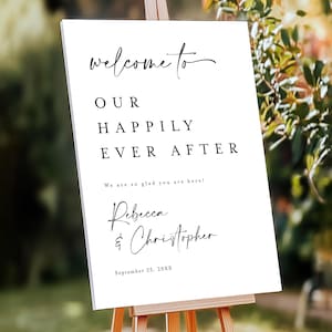 Printed & Shipped Wedding Welcome Sign, Welcome To Our Happily Ever After Party, Happily Ever After Party Welcome Sign, Reception Welcome