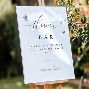 Flower Bar Sign Template, Build Your Bouquet, Wedding Flower Favors, Bridal Flower Bar Decor, Baby Shower, Customize, Self-Editing #vmt12