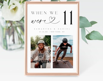 Photo Table Numbers Wedding, Minimalist Table Numbers Template, When We Were Age Table Numbers, Childhood Ages Table Numbers, Download #f38