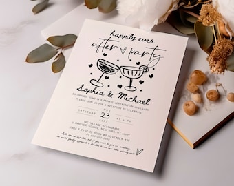 Happily Ever After Party Invitation: Wedding Reception Invite (Digital Template)