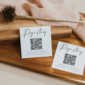 Babyparty-Registrierkarte mit QR-Code, Minimalistische Geschenke für Babykarte, Baby-Geschenk-Registratur-Einlegekarte, Baby-Registriernummer diy #f41