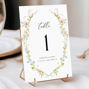 Wildflower Table Numbers, Digital Download Wildflower Table Numbers, Floral Table Number Cards, Wildflower Wedding Table Decor #c95