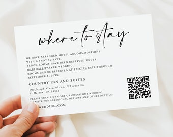 Printable OR Printed Wedding Accommodation Cards Gray Floral - Etsy