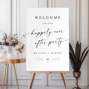 Wedding Welcome Sign Template, Happily Ever After Party Welcome Sign, Reception Welcome Sign, Welcome To Our Happily Ever After Party #f37