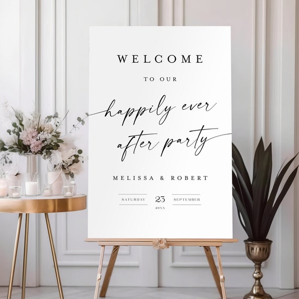 Wedding Welcome Sign Template, Happily Ever After Party Welcome Sign, Reception Welcome Sign, Welcome To Our Happily Ever After Party #f37