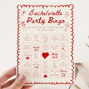 Bachelorette Bingo Template, Hand Drawn Bachelorette Bingo Game, Bachelorette Bar Games, Quirky Disco Bachelorette Party Bingo Cards #c97