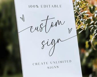 Create Custom Minimalist Sign: Bridal Party, Baby Shower Poster Board