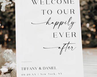 Printed & Shipped We're Married Let's Party Sign, Reception Welcome Sign, Welcome To Our Happily Ever After Party Sign Elopement Reception