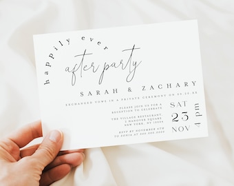 Happily Ever After Party Einladung, Minimalistische Hochzeitsfeier, Einladung zum Hochzeitsfest, Hochzeitseinladung, Hochzeitseinladung, Hochzeitseinladung #vmt710