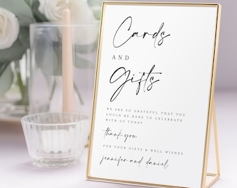 Minimalist Cards and Gifts Sign Template, Modern Wedding Gift Table Sign, Bridal Shower Gift Sign, Baby Shower Cards and Gifts Sign diy #f41