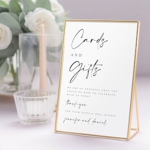 Minimalist Cards and Gifts Sign Template, Modern Wedding Gift Table Sign, Bridal Shower Gift Sign, Baby Shower Cards and Gifts Sign diy #f41