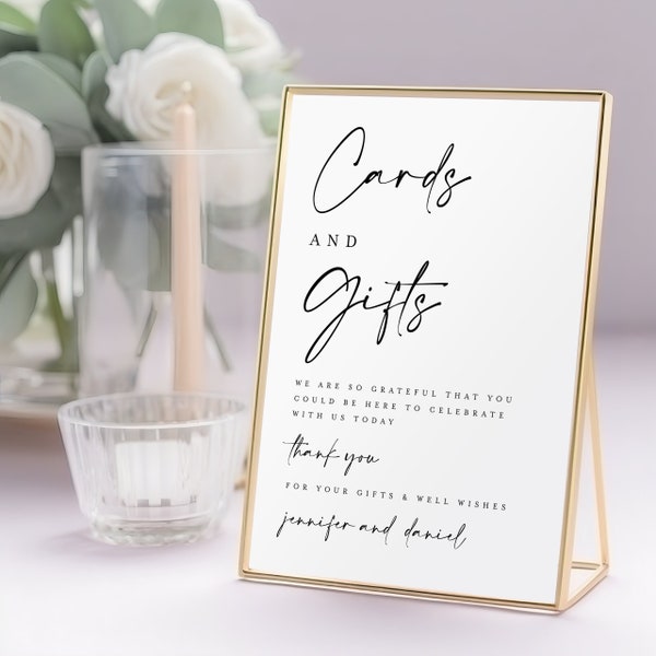 Minimalist Cards and Gifts Sign Template, Modern Wedding Gift Table Sign, Bridal Shower Gift Sign, Baby Shower Cards and Gifts Sign diy #f41
