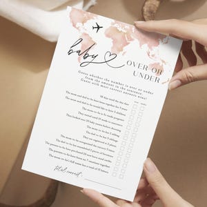 Over or Under Baby Shower Game, Over or Under Game, Editable Baby Shower Game, Over or Under Trivia Game, Baby Shower Over or Under #f38