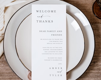 Thank You Place Card, Thank You Table Card, Napkin Note, Place Setting Thank You, Digital Download, Fully Editable Custom Self-Editing #f37