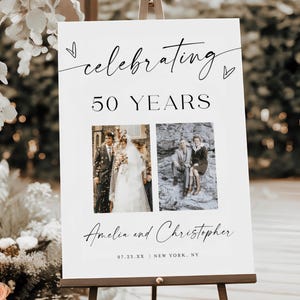 Anniversary Welcome Sign, Photo Anniversary Welcome Poster, 50th Anniversary Welcome Sign Template, Happy Anniversary Sign #f37