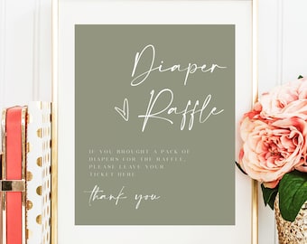 Znak loterii pieluchowej, Znak loterii pieluchowej do druku, Minimalistyczny znak loterii pieluchowej na baby shower, Nowoczesna gra w loterię pieluchową #f41