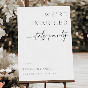 We zijn getrouwd Let&#39;s Party-bord, welkomstbord receptie, Welcome To Our Happily Ever After Party-bord Elopement-receptie welkomstposter #f41