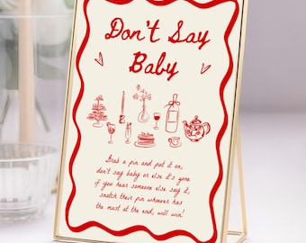 Ciao Bambino Baby Shower Game Sign, Italian Theme Decor, Hand Drawn Baby Brunch Decorations 5x7 #c97