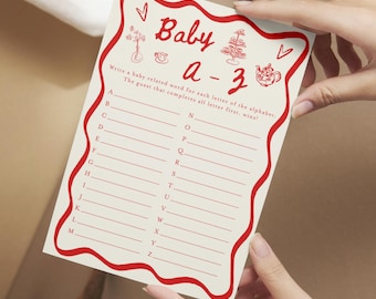 Ciao Bambino A-Z Game, Alphabet Baby Item, ABC Game, Italian Theme Decor, Hand Drawn Decorations #c97-S1