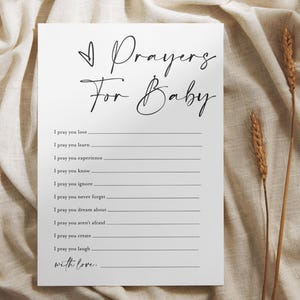 Sjabloon gebeden voor baby, kaart gebeden voor baby afdrukbaar, kaart babyshower goed wensen, bewerkbare gebeden voor baby kaart #f41