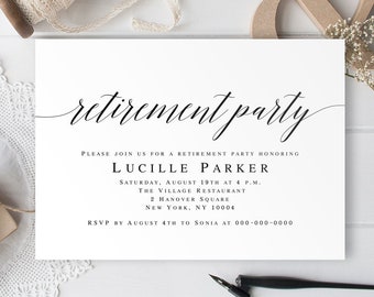 Retirement party invitation template Retirement party invitation download Retirement celebration invitation Cheers to retirement invitation