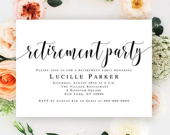 Retirement party invitation template Retirement party invitation download Retirement celebration invitation Cheers to retirement invitation