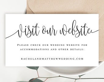wedding website card insert template visit our website card etsy