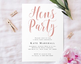 hen party invitation etsy
