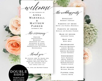 best day ever wedding program template instant download etsy