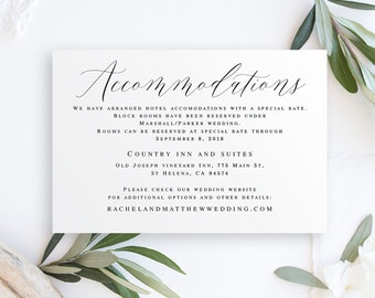 Wedding Website Card Template Invitation Insert Invite Enclosure Try Before You Buy #vmt510 Templett 100/% Editable Text Information