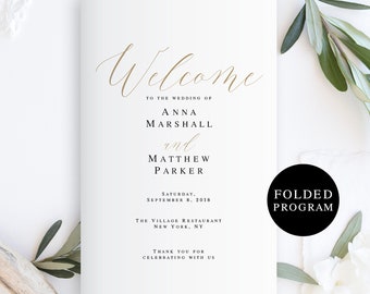 wedding program template etsy