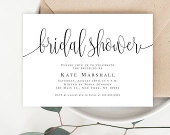 bridal shower invitation template etsy