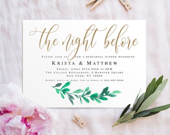 rehearsal dinner invitation template etsy