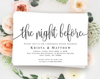 rehearsal dinner invitation template etsy