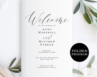 wedding program template etsy