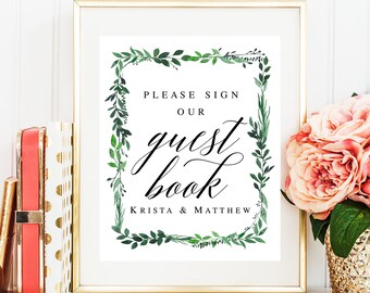 wedding guest book template etsy